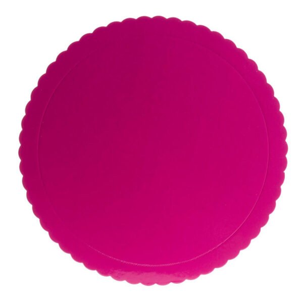 Base para bolo redonda ondulada rosa 3mm 35cm