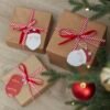 Etiquetas de presente e fita - Pai Natal com pompom - Image 2