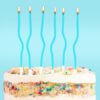 Velas altas torcidas azul claro 6un - Image 2