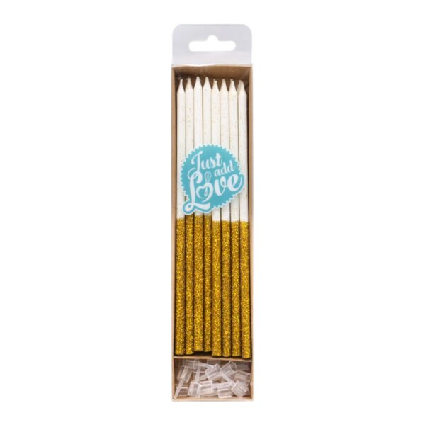 Velas altas glitter ouro 16un - Image 3