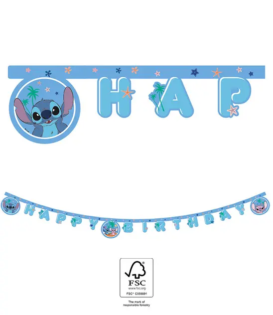 Grinalda Happy Birthday Stitch – 200 cm