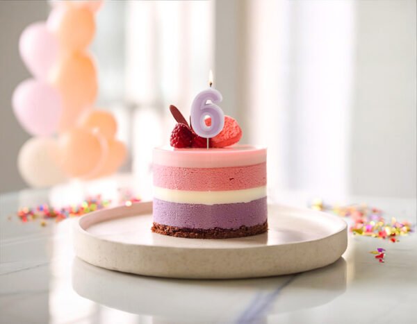 Vela de aniversário número violeta