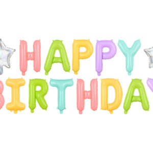 Balão Foil “Happy Birthday” 395x35cm – Mix de Cores