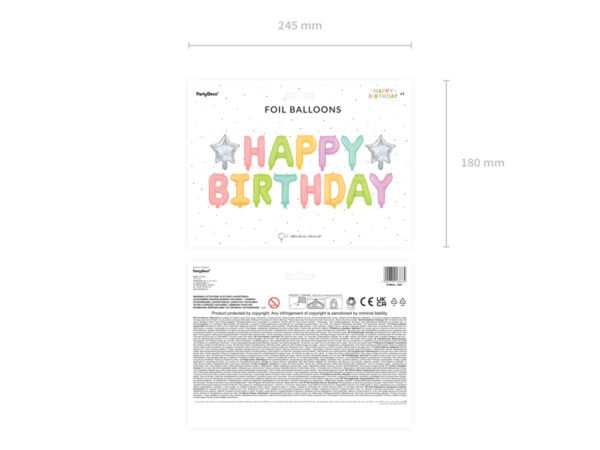 Balão Foil “Happy Birthday” 395x35cm – Mix de Cores - Image 3