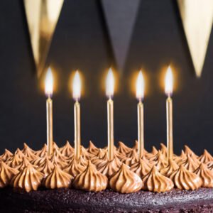Velas de Aniversário Douradas – Pack 6 (6 cm)
