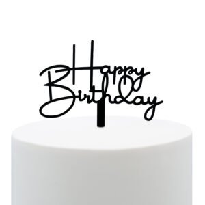 topper happy birthday preto