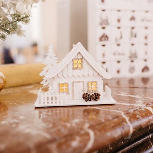 decoração madeira casa natal luz