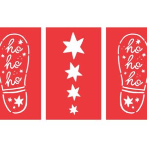stencil pegadas pai natal decoração