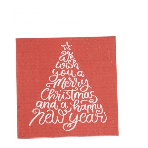 20 Guardanapos Natal Vermelhos 32,5cm – Árvore de Natal (2 folhas) - Image 2