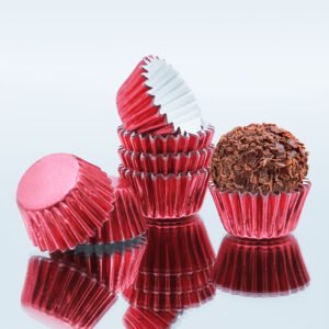 forma brigadeiro metalizado vermelho