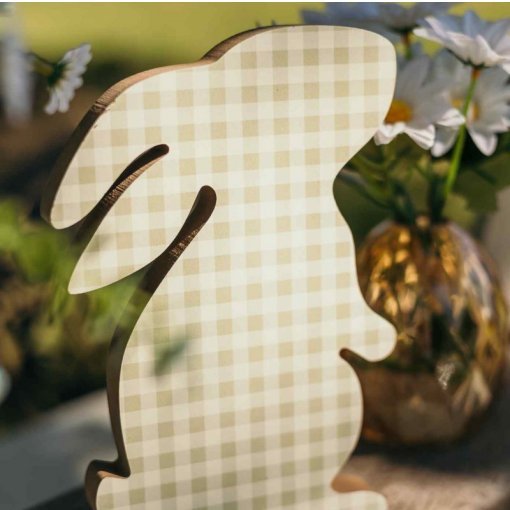 Coelho Decorativo em Madeira Vichy 11x20,5cm