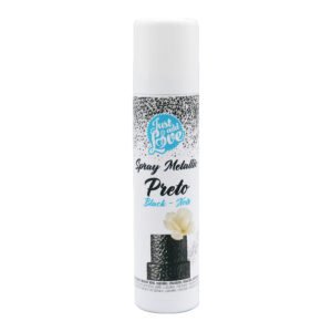 spray metálico alimentar preto para decoração de bolos e cake design