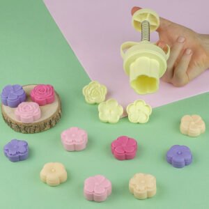 Kit ejetor de flores para pasta de açúcar com vários formatos para decoração de bolos e brigadeiros