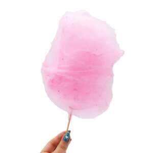 Algodão doce rosa preparado com açúcar especial para máquinas de algodão doce