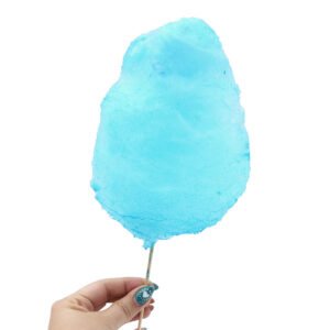 Algodão doce azul preparado com açúcar especial para máquinas de algodão doce