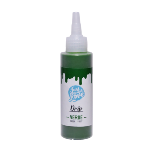 Frasco de Drip Verde Just Love 150g para decoração de bolos e sobremesas.