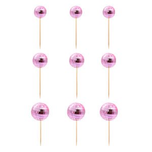 Conjunto de esferas espelhadas rosa para decoração de bolos e cake design.