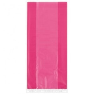 Sacos de celofane rosa choque para embalar doces, brindes e lembranças de festa