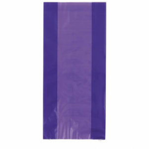 Sacos de celofane roxo transparentes para embalar doces, brindes e lembranças.