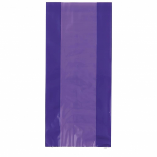 Sacos de celofane roxo transparentes para embalar doces, brindes e lembranças.