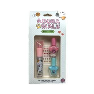 Set de maquilhagem infantil Lola a Gata com brilho labial, dois vernizes e autocolantes para unhas