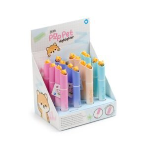 Marcadores Pop Pet Shiba Inu em várias cores com topo decorativo em forma de cão