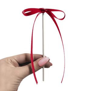 Topper para bolo com laço de cetim bordô