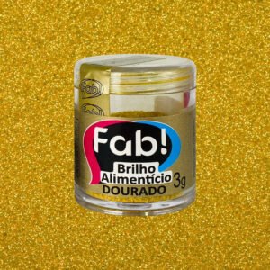 Brilho alimentício dourado em pó para decoração de bolos e pastelaria