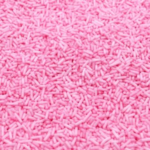 Granulados de açúcar rosa claro para decoração de bolos e cupcakes