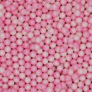 Pérolas de açúcar rosa e branco brilhantes para decoração de bolos