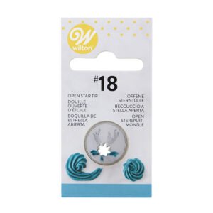 Bico de pasteleiro Wilton #18 em aço inoxidável com abertura em estrela